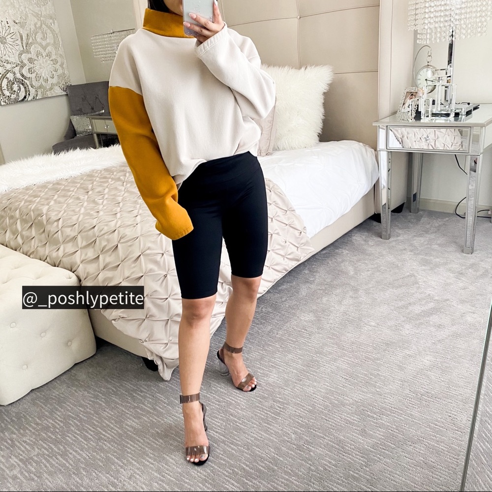 Zara Color Block drop shoulder boxy turtleneck pullover Sweatshirt sweater top - Picture 3 of 11